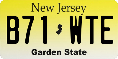 NJ license plate B71WTE