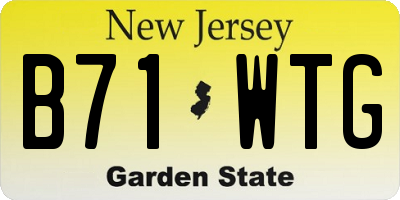 NJ license plate B71WTG
