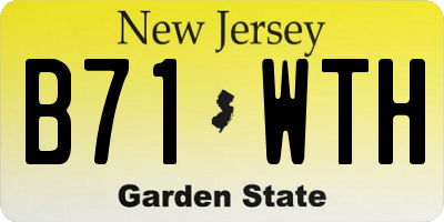 NJ license plate B71WTH