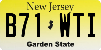NJ license plate B71WTI