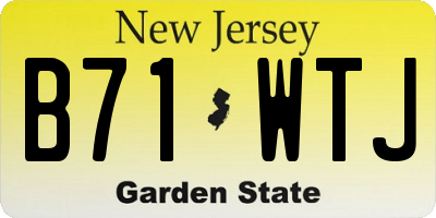 NJ license plate B71WTJ