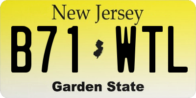 NJ license plate B71WTL