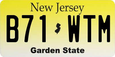 NJ license plate B71WTM