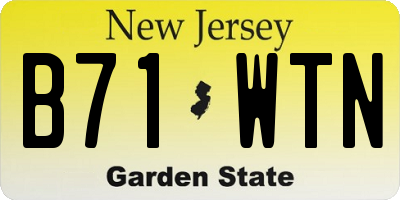 NJ license plate B71WTN