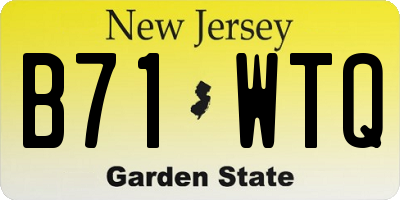 NJ license plate B71WTQ