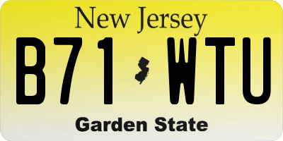 NJ license plate B71WTU