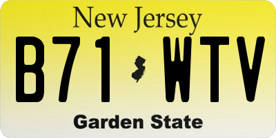 NJ license plate B71WTV