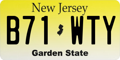 NJ license plate B71WTY