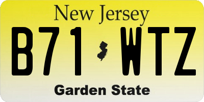 NJ license plate B71WTZ
