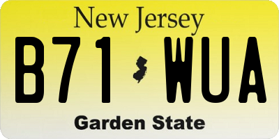 NJ license plate B71WUA