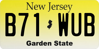 NJ license plate B71WUB