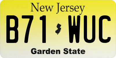 NJ license plate B71WUC