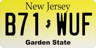 NJ license plate B71WUF