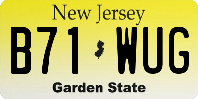 NJ license plate B71WUG