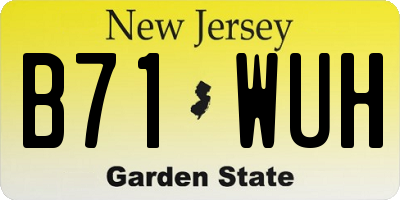 NJ license plate B71WUH