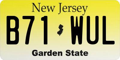 NJ license plate B71WUL