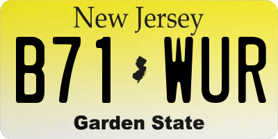 NJ license plate B71WUR