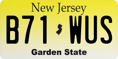NJ license plate B71WUS