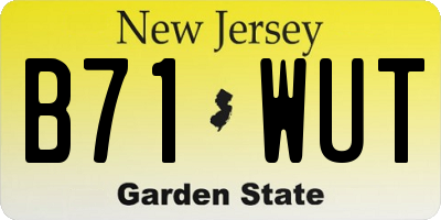 NJ license plate B71WUT
