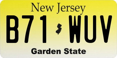 NJ license plate B71WUV