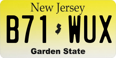 NJ license plate B71WUX