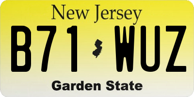 NJ license plate B71WUZ