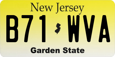 NJ license plate B71WVA