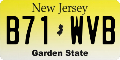 NJ license plate B71WVB