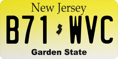 NJ license plate B71WVC