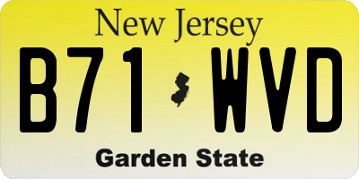 NJ license plate B71WVD