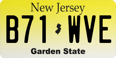 NJ license plate B71WVE