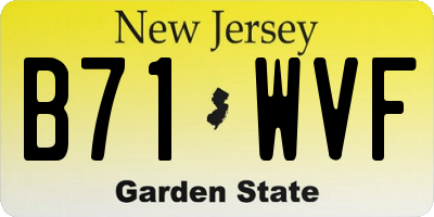 NJ license plate B71WVF