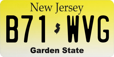 NJ license plate B71WVG