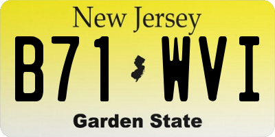 NJ license plate B71WVI