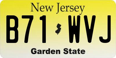 NJ license plate B71WVJ
