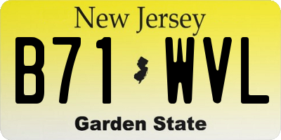 NJ license plate B71WVL