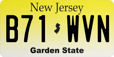NJ license plate B71WVN