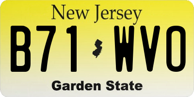 NJ license plate B71WVO