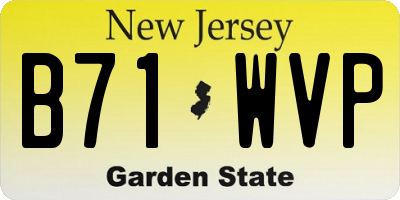 NJ license plate B71WVP