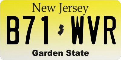 NJ license plate B71WVR