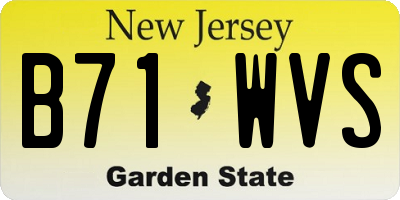NJ license plate B71WVS