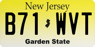 NJ license plate B71WVT