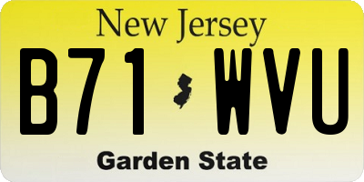 NJ license plate B71WVU