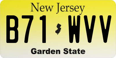 NJ license plate B71WVV