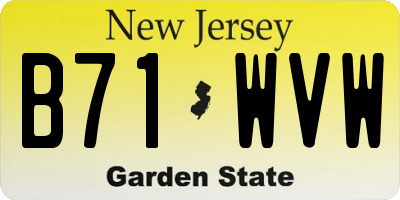 NJ license plate B71WVW