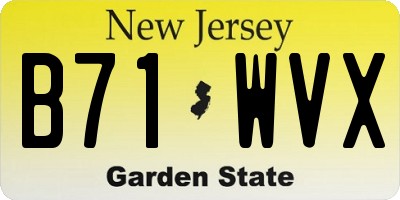 NJ license plate B71WVX