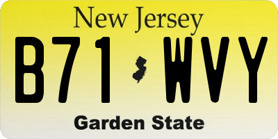NJ license plate B71WVY