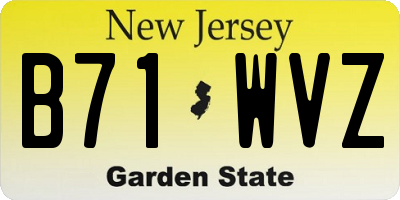 NJ license plate B71WVZ
