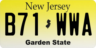 NJ license plate B71WWA