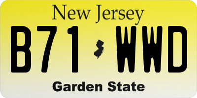 NJ license plate B71WWD
